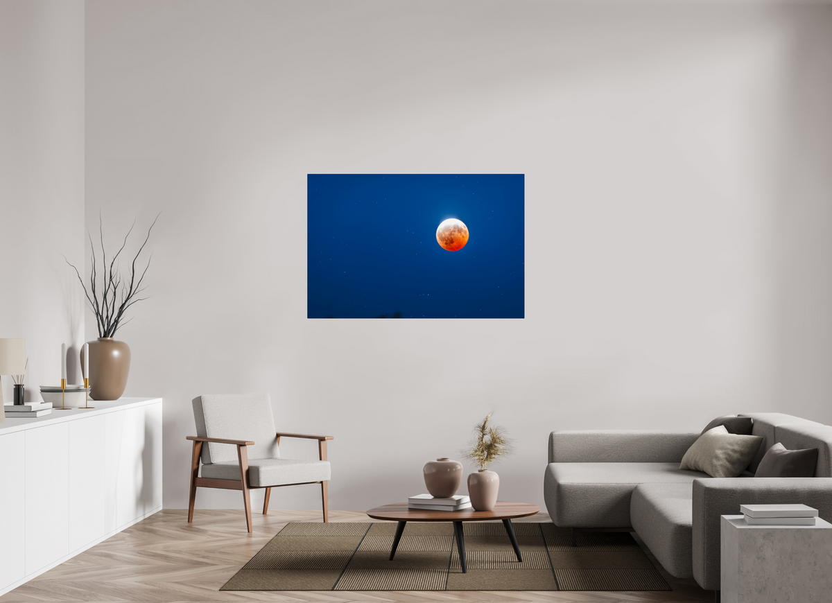 54 x 36″, Acrylic Glass Rounded Corners Almost Blood Moon