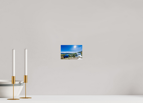 6 x 4″, Acrylic Glass Rounded Alpine Lake Overlook With Sunburst