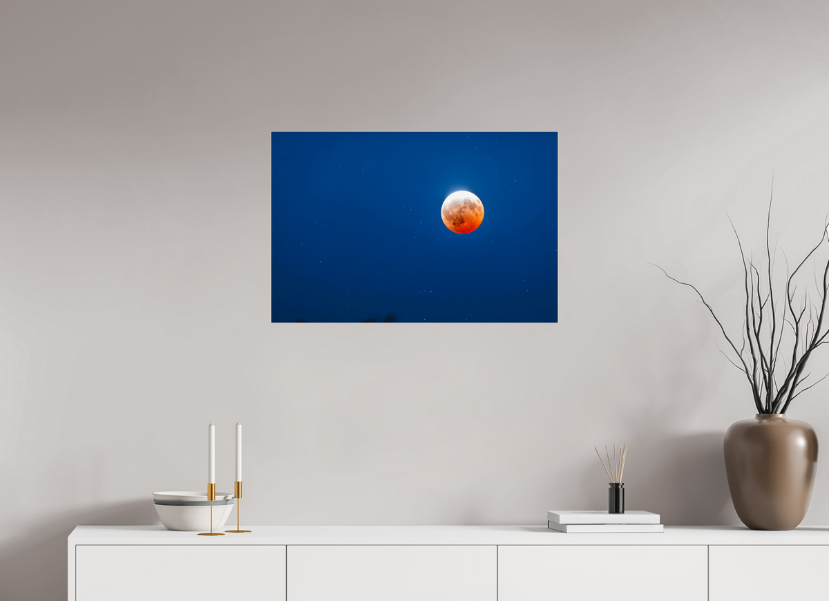 30 x 20″, Acrylic Glass Rounded Corners Almost Blood Moon