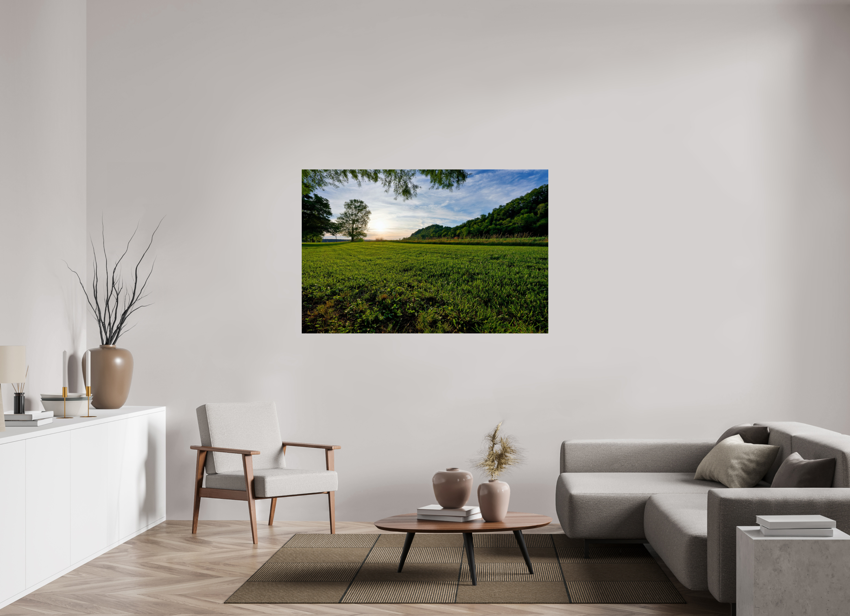 60 x 40″, Acrylic Glass Rounded Corners Lone Tree at Golden Hour