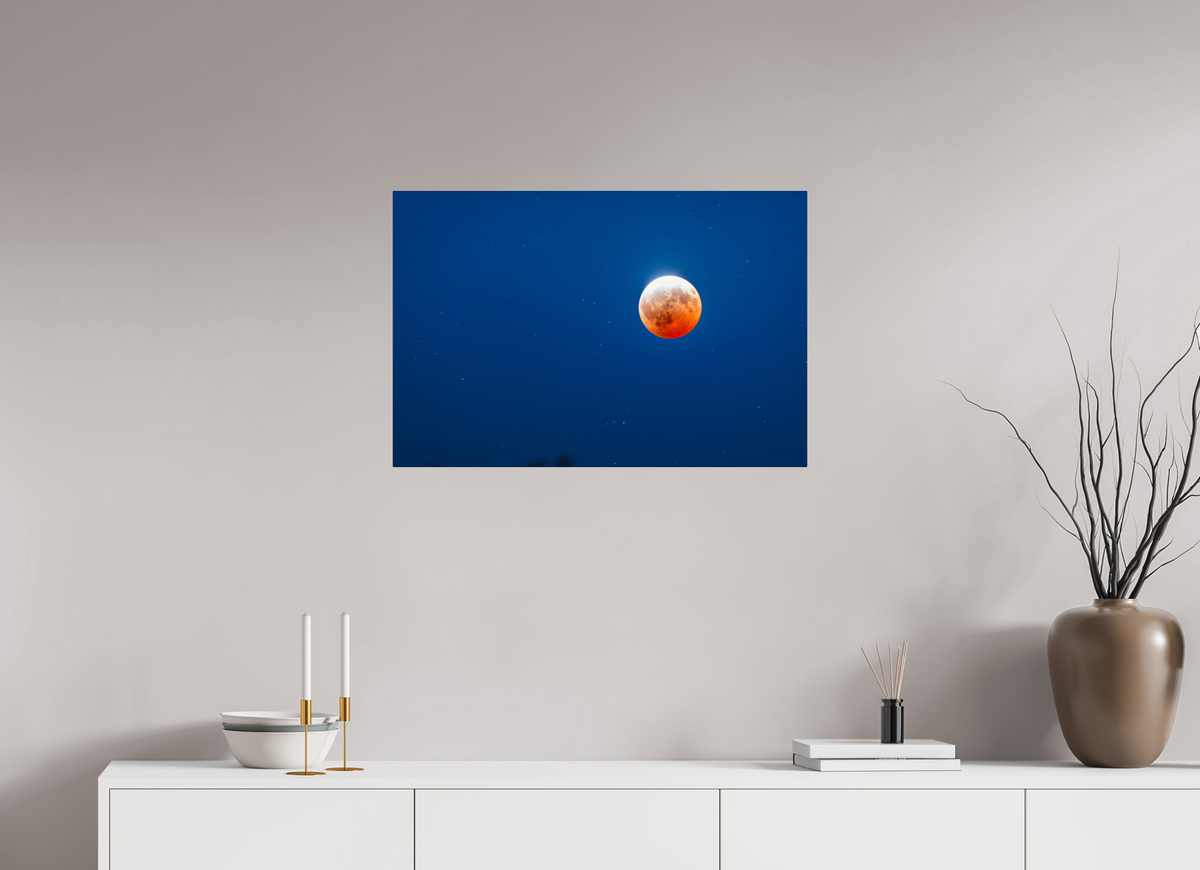 30 x 20″, ChromeLuxe HD Metal Print Rounded Conrners Almost Blood Moon