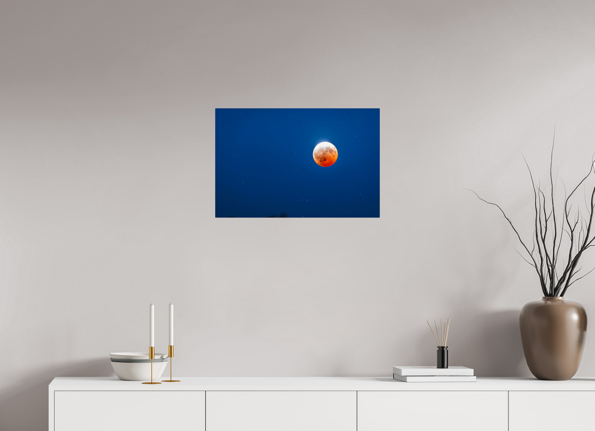24 x 16″, ChromeLuxe HD Metal Print Rounded Conrners Almost Blood Moon