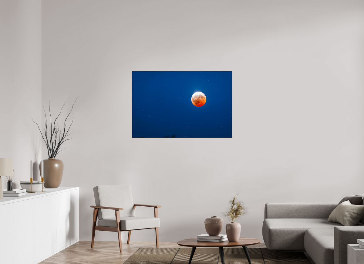 45 x 30″, Acrylic Glass Rounded Corners Almost Blood Moon