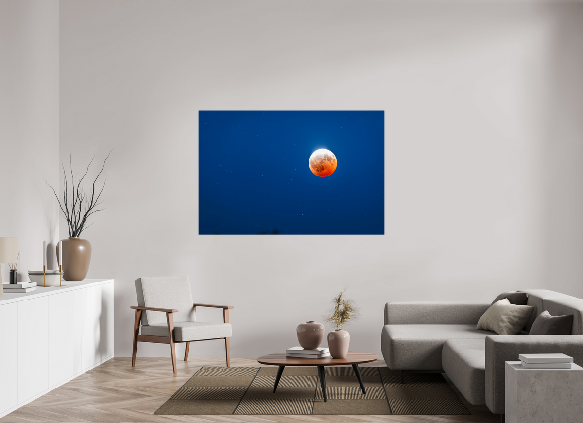 66 x 44″, ChromeLuxe HD Metal Print Rounded Conrners Almost Blood Moon
