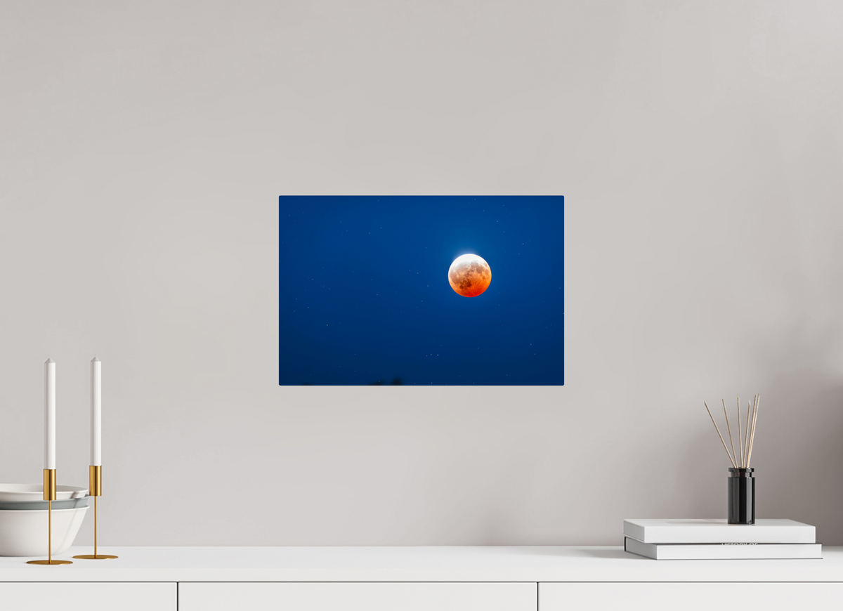 15 x 10″, ChromeLuxe HD Metal Print Rounded Conrners Almost Blood Moon