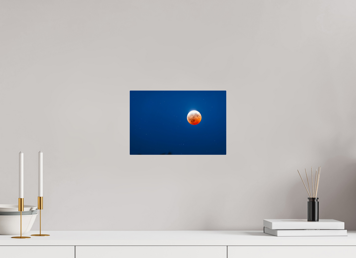 12 x 8″, Acrylic Glass Rounded Corners Almost Blood Moon