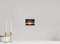 6 x 4″, Acrylic Glass Rounded Corners Sunburst Behind the Silhouetted Pines