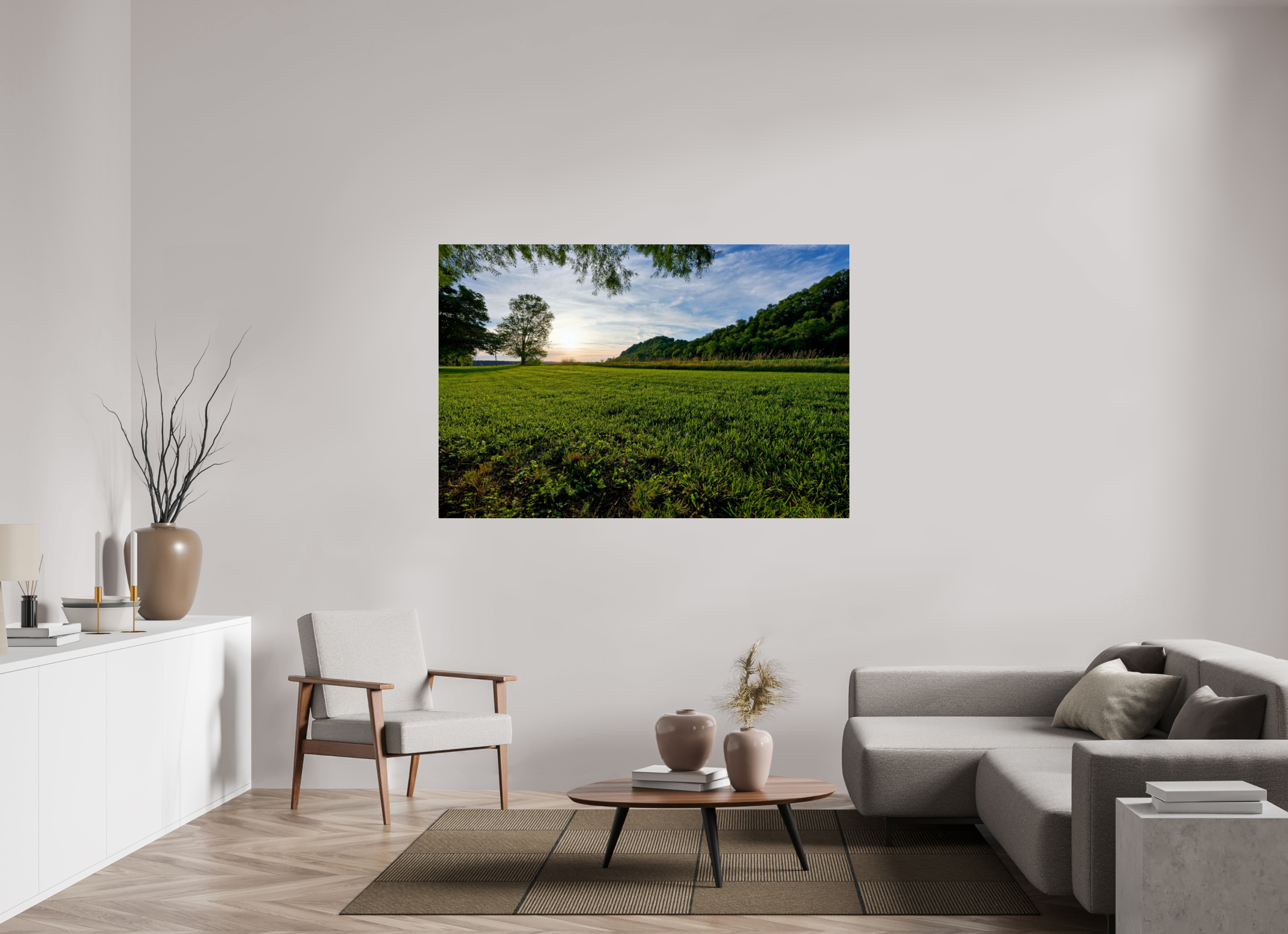 66 x 44″, Acrylic Glass Rounded Corners Lone Tree at Golden Hour